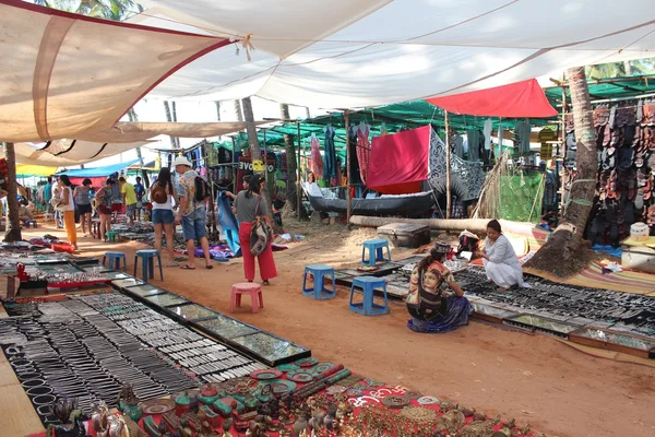 Рынок в Арпоре, Индия, Северный Гоа — стоковое фото