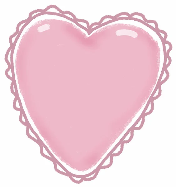 Розовое Сердце Клипарт Пастельное Сердце Иллюстрация Нежный Элемент Любви Декор — стоковое фото