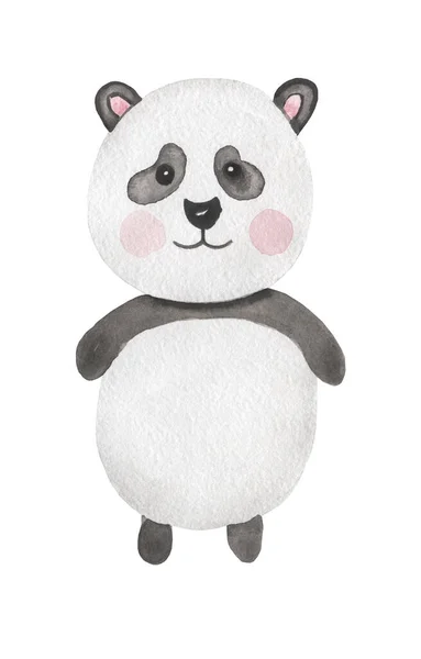 可爱的Boho动物部分 水彩画熊猫插图 儿童墙艺术 婴儿淋浴器 胆汁邀请 剪贴簿 幼儿园海报 — 图库照片