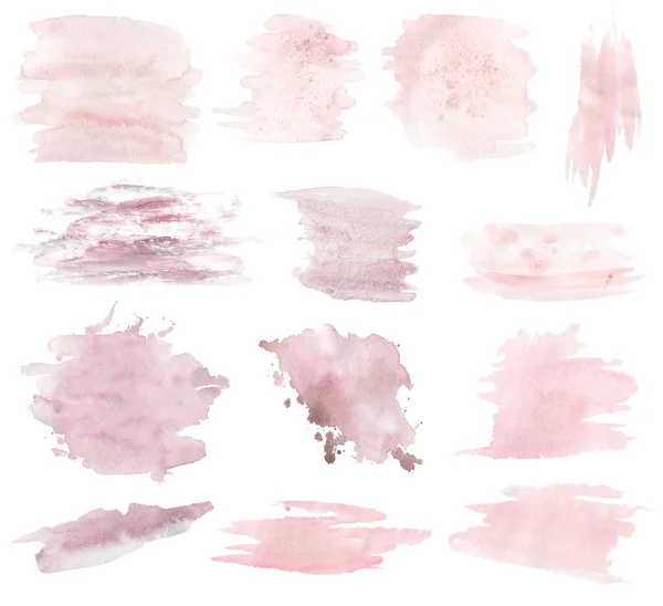 Akvarell Pasztell Rózsaszín Szín Hátterek Clipart Ecsetvonások Illusztráció Rózsaszín Foltok — Stock Fotó