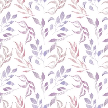 Yeşilliksiz desen, suluboya narin çiçekli kağıt, mor yapraklı tekrar eden kağıt, pembe yapraklı sonsuz desen, tekstil baskısı, yaz baskısı tasarımı
