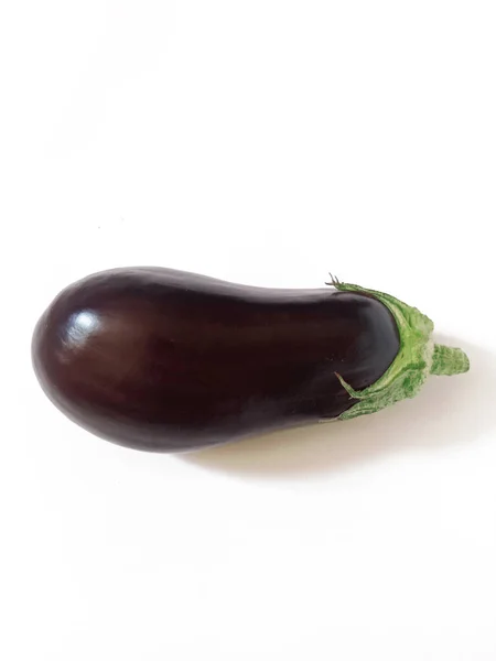 Fresh Eggplant Aubergine White Background —  Fotos de Stock