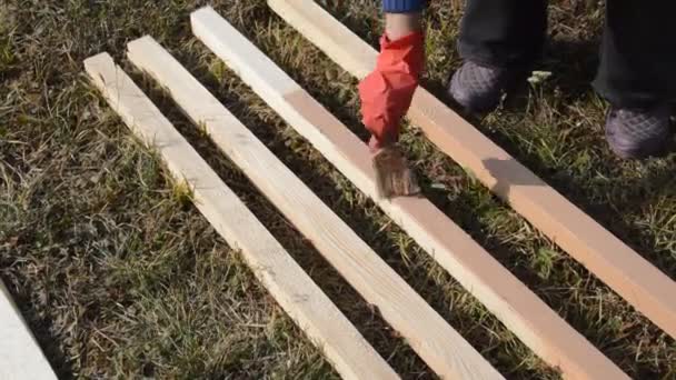 Peindre Des Planches Bois Pour Protéger Contre Humidité — Video