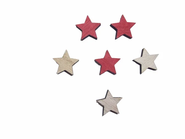 Estrellas Rojas Amarillas Sobre Fondo Blanco —  Fotos de Stock
