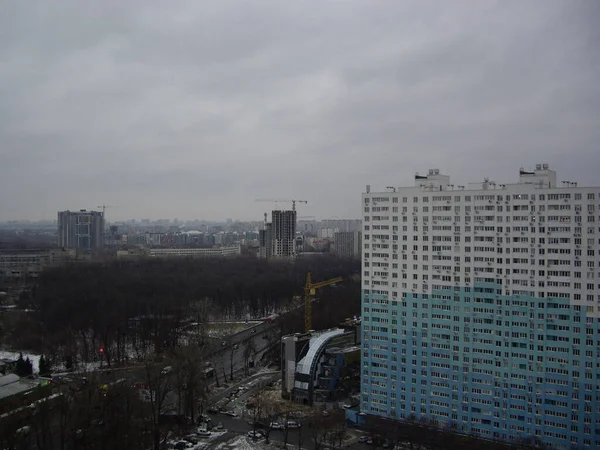 Kiev Ukraine Janvier 2022 Ville Partir Hauteur Des Immeubles Grande — Photo