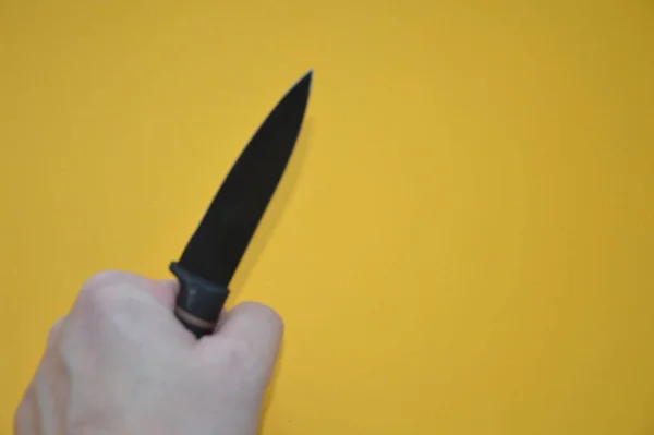 Kés Mint Egy Hideg Piercing Vágó Fegyver Önvédelemért — Stock Fotó