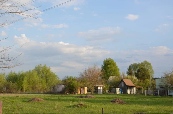 Panorama Garden Village Spring — Stockfoto