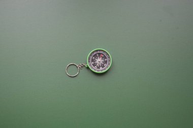 Bir nesnenin arka planında seyahat için el pusulası