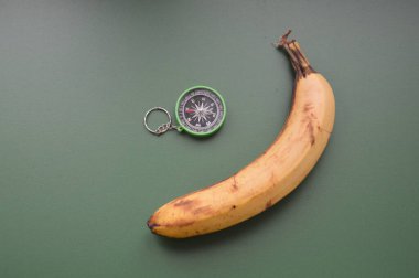 Bir nesnenin arka planında seyahat için el pusulası