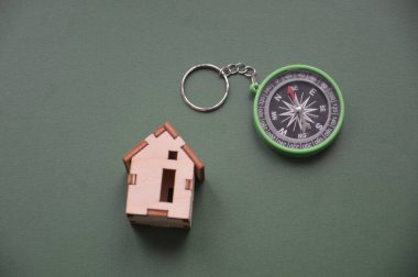 Bir nesnenin arka planında seyahat için el pusulası