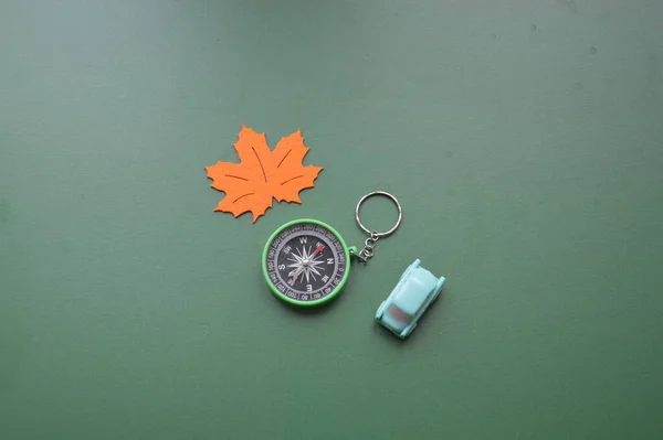 Hand Compass Travel Background Objects — Stock fotografie