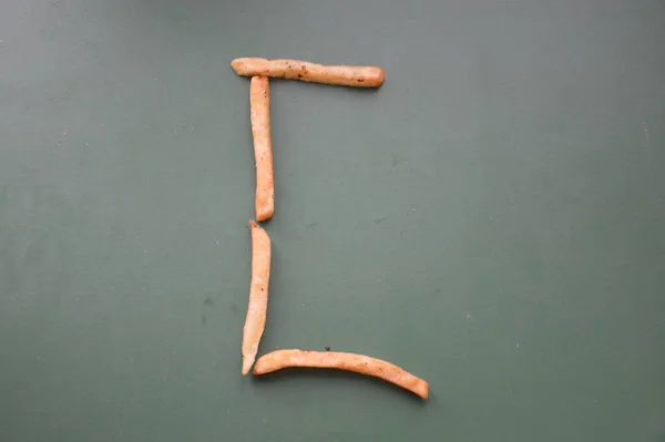 Letters English Alphabet Laid Out French Fries — Foto de Stock