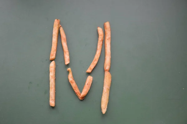 Letters English Alphabet Laid Out French Fries — Foto de Stock