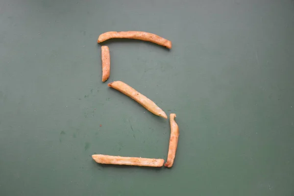 Letters English Alphabet Laid Out French Fries — 图库照片