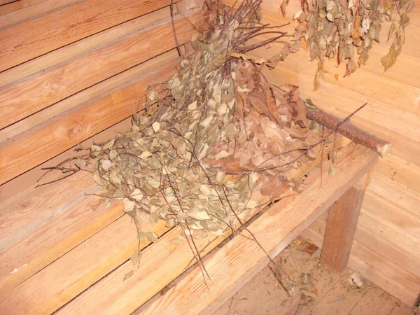 Interior Wooden Sauna — Fotografia de Stock
