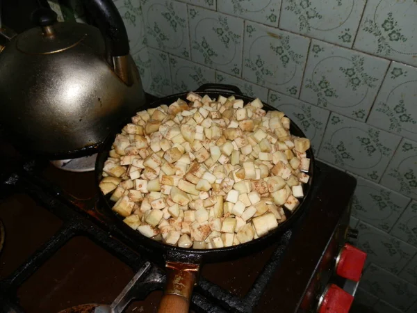 Eggplant Vegetable Frying Pan — Stock fotografie