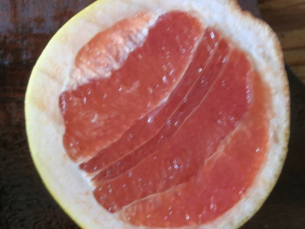 Red Cut Grapefruit Fruit Eating — Foto Stock