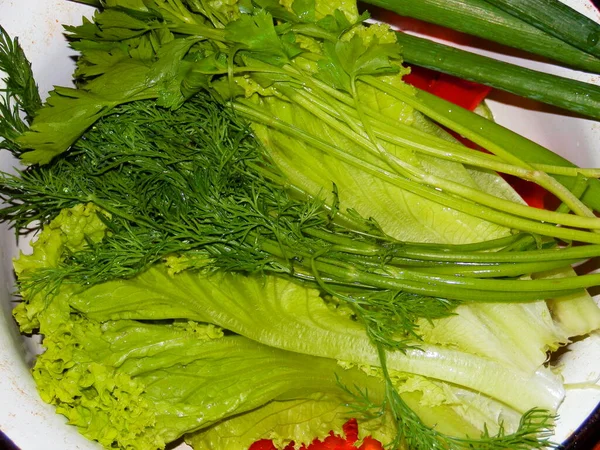 Green salad leaves for the vegetarians