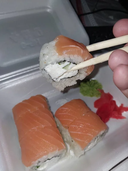 Set Sushi Rolls Ingredients —  Fotos de Stock