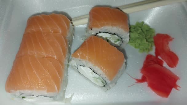 Set Sushi Rolls Ingredients — Vídeo de stock