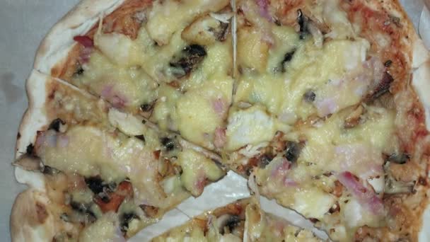 Pizza Ingredients Cheese Meat Vegetables — Wideo stockowe