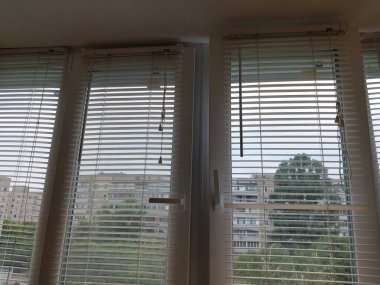 Installed metal-plastic windows on the balcony of a the residential building