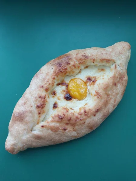 Georgian Khachapuri Bun Cheese Egg — Stock fotografie