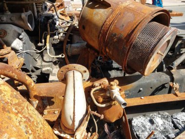 KIEV, UKRAINE - AUGUST 23, 2022: Heavy military equipment destroyed in the battle