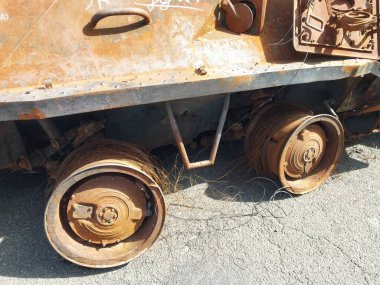 Heavy military equipment destroyed in the  battle