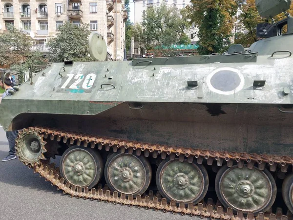 Киев Украина Августа 2022 Года Тяжелая Военная Техника Уничтожена Бою — стоковое фото