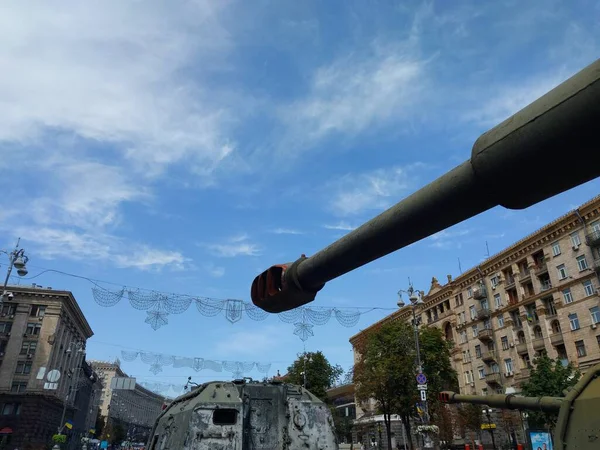 Kiev Ukraine August 2022 Heavy Military Equipment Destroyed Battle — ストック写真