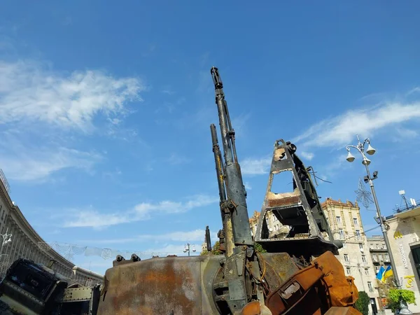 Kiev Ukraine August 2022 Heavy Military Equipment Destroyed Battle — ストック写真