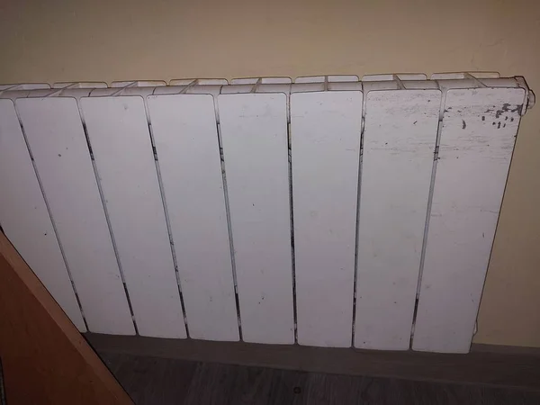 Installed Metal Heating Radiators Living Room Apartment — 스톡 사진