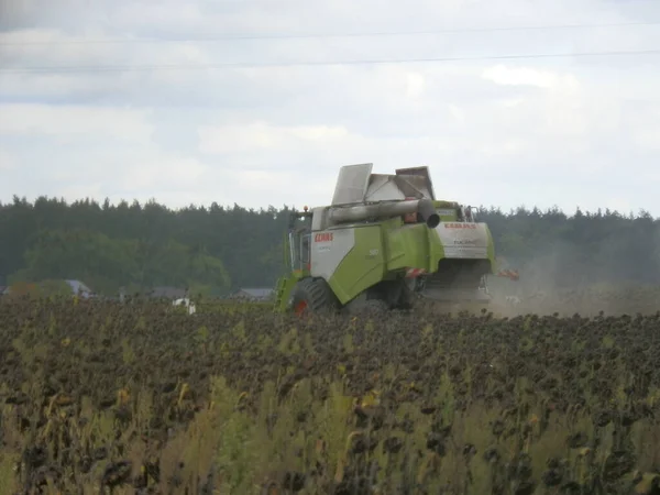 Kyiv Oblast Ucrânia Outubro 2022 Combinar Ceifeiras Colheitas — Fotografia de Stock