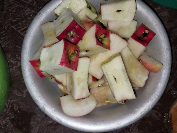 Manzanas Para Cortar Rodajas Jugos — Foto de Stock