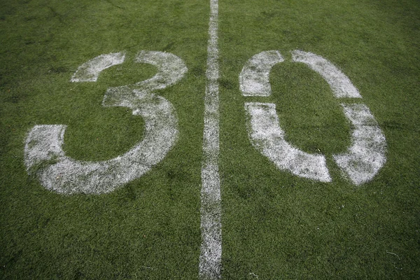 30 Yard Line on American Football Field — Stock Photo, Image