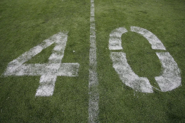 40, Yard Line sul campo di football americano — Foto Stock