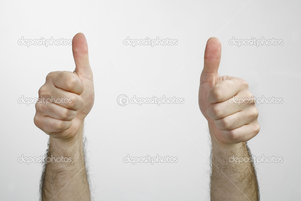 Two Hand with thumb up isolated