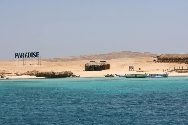 Spiaggia estiva e Mar Rosso in Egitto Paradise island — Foto Stock