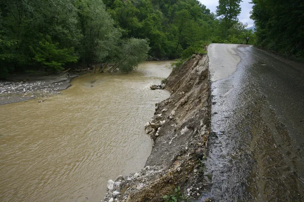 Cele mai grave inundații înregistrate în Balcani în Serbia — Fotografie, imagine de stoc