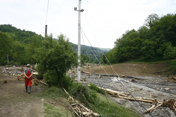 Pior inundação registada nos Balcãs na Sérvia — Fotografia de Stock