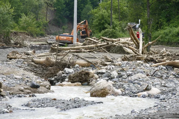 Najgorsze powodzie na rekord na Bałkanach w Serbii — Zdjęcie stockowe