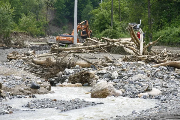 Las peores inundaciones registradas en los Balcanes en Serbia —  Fotos de Stock