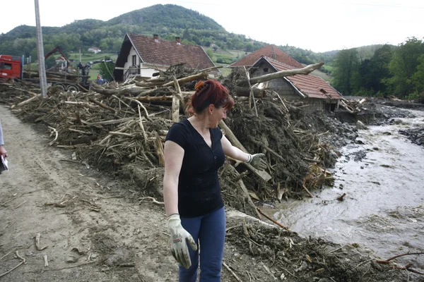 Гіршому повені на запис через Балкани в Сербії — стокове фото