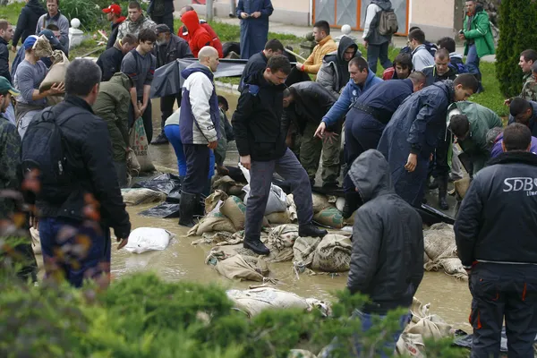 Kayıtlarda, Balkanlar'da Sırbistan arasında en kötü sel — Stok fotoğraf