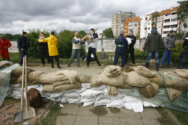 Kayıtlarda, Balkanlar'da Sırbistan arasında en kötü sel — Stok fotoğraf