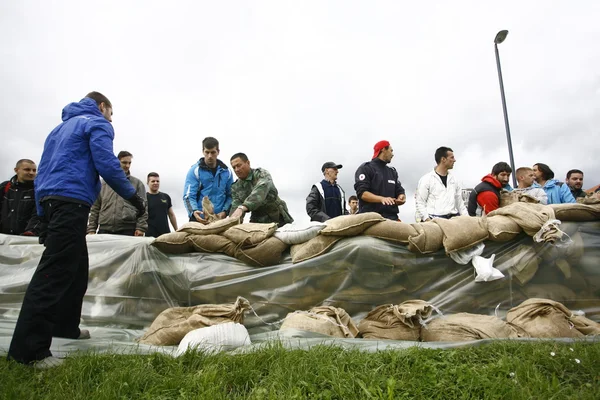 Worst flooding on record across the Balkans in Serbia — Stock Photo, Image