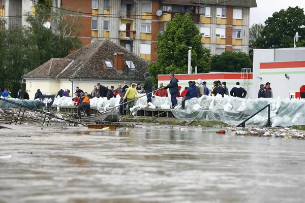 Nejhorší záplavy v záznamu přes Balkán v Srbsku — Stock fotografie