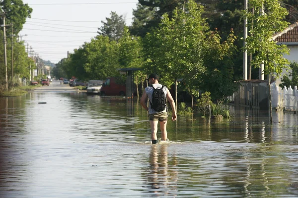 Nejhorší záplavy v záznamu přes Balkán v Srbsku — Stock fotografie