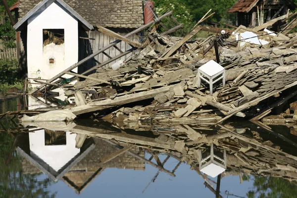 Nejhorší záplavy v záznamu přes Balkán v Srbsku — Stock fotografie